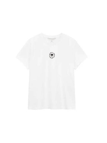 STELLA McCARTNEY Flocked Circle Logo Crewneck T Shirt White - STELLA MCCARTNEY - BALAAN 1