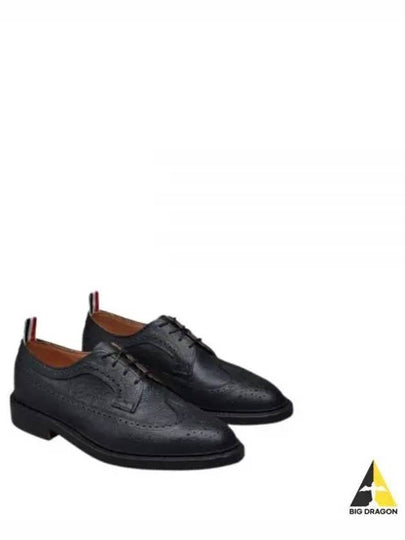 Men's Three Stripes Tab Pebble Grain Long Wing Sole Brogue Black - THOM BROWNE - BALAAN 2