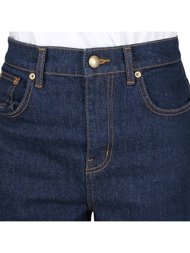 High Rise Straight Jeans Navy - TORY BURCH - BALAAN 6