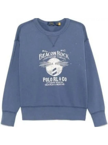 Graphic Print Sweatshirt Blue Heaven - POLO RALPH LAUREN - BALAAN 1