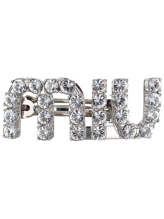 Logo Crystal Hair Clip Steel - MIU MIU - BALAAN 2