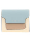 Saffiano Tri-Fold Half Wallet Blue - MARNI - BALAAN 1