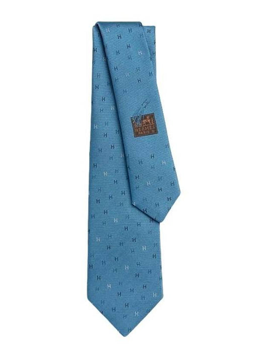 H Scintillant Silk Tie Ciel - HERMES - BALAAN 2