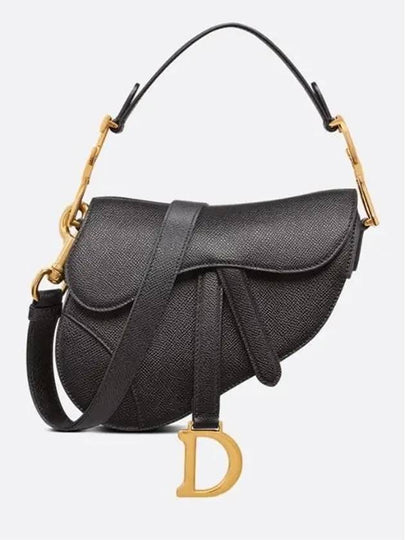 Saddle Small Grained Calfskin Shoulder Bag Black - DIOR - BALAAN 2