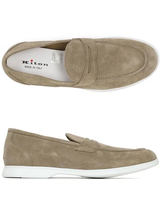 Moka Suede Loafers Beige - KITON - BALAAN 4