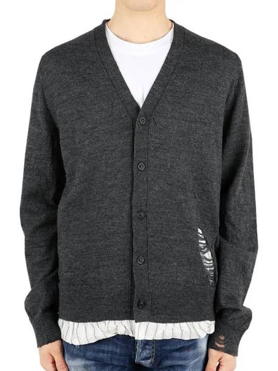 Men's Distressed Cardigan Dark Grey - MAISON MARGIELA - BALAAN 2