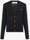 Logo Embroided Button Wool Cardigan Black - VIVIENNE WESTWOOD - BALAAN 2