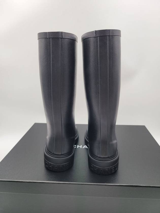 CC Logo High Rubber Rain Boots Black - CHANEL - BALAAN 7