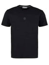 Embroidered Logo Short Sleeve T-Shirt Black - STONE ISLAND - BALAAN 2