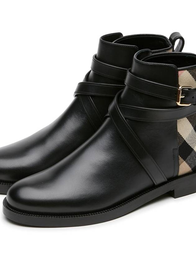 House Checked Leather Ankle Boots - BURBERRY - BALAAN 3