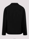 Triangle Logo Wool Shirt Zip Up Jacket Black - PRADA - BALAAN 4