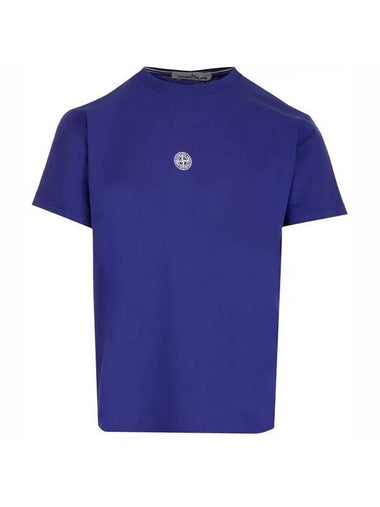 Solar Eclipse Print Short Sleeve T-Shirt Bright Blue - STONE ISLAND - BALAAN 1