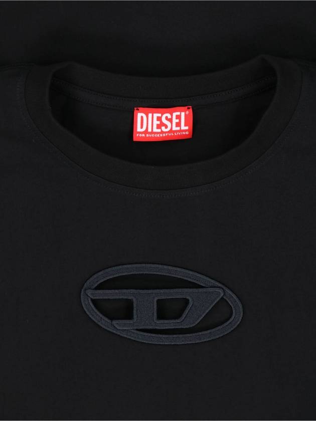 T Boxt OD Logo Cutout Short Sleeve T-Shirt Black - DIESEL - BALAAN 4