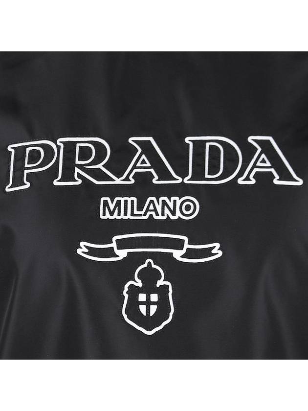 Logo Jersey Crew Neck Short Sleeve T-shirt Black - PRADA - BALAAN 7