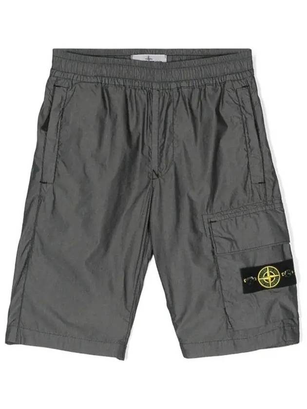 Kids Waffen Patch Short Pants Black 8016L0501 V0029 - STONE ISLAND - BALAAN 1