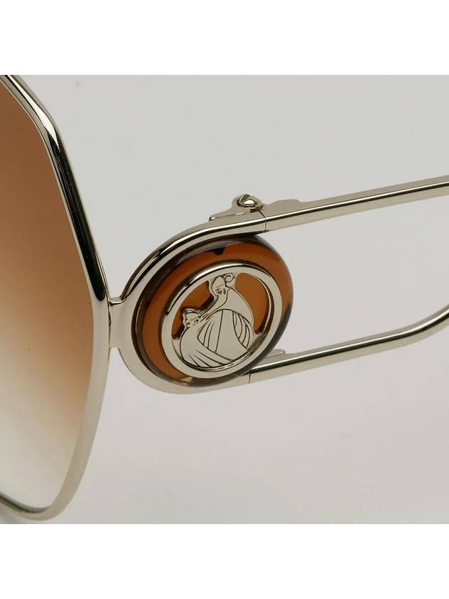 Sunglasses LNV129SLB 746 square metal frame dark orange gold logo decoration - LANVIN - BALAAN 5