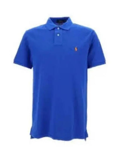 Custom Slim Fit Short Sleeve Polo Shirt Blue - POLO RALPH LAUREN - BALAAN 2