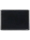 Stitched Vacchetta Card Wallet Navy - THOM BROWNE - BALAAN 4