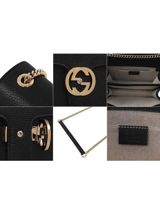 Interlocking GG Chain Small Cross Bag Black - GUCCI - BALAAN 4