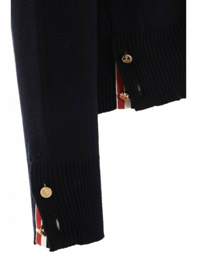 4 Bar Armband Milano Stitch Knit Top Navy - THOM BROWNE - BALAAN 5