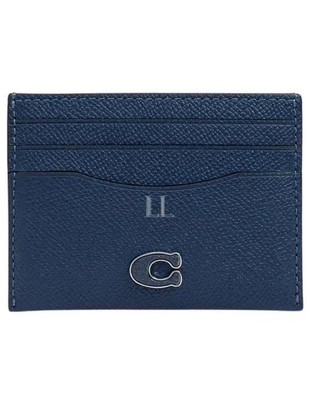 Logo Leather Card Wallet Blue - COACH - BALAAN 2