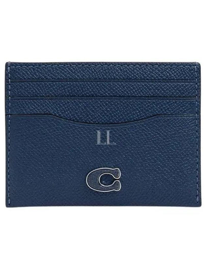 Logo Leather Card Wallet Blue - COACH - BALAAN 2