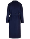 Nina Belted Virgin Wool Single Coat Navy - S MAX MARA - BALAAN 4