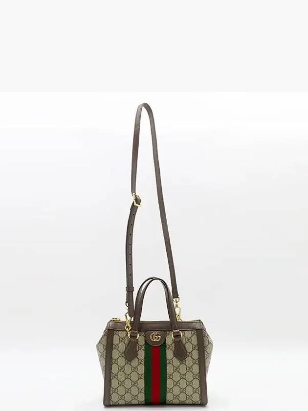 547551 Ophidia GG logo brown leather trimming small tote bag shoulder strap 2WAY - GUCCI - BALAAN 3