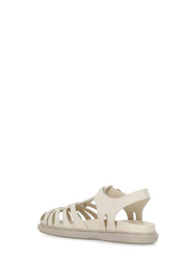 Leather Flat Sandals Beige - MARNI - BALAAN 4