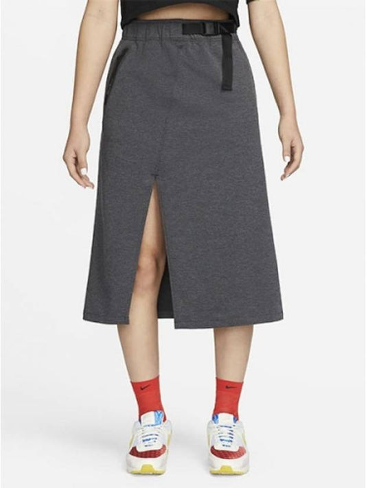 Sportswear Tech Pack Wrap A-Line Skirt Grey - NIKE - BALAAN 2