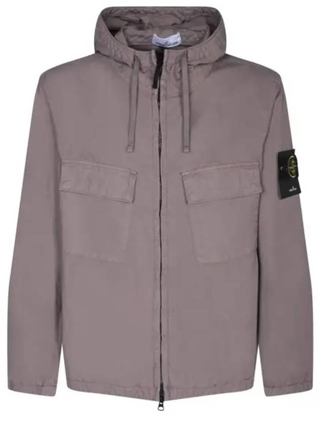 Cotton Twill Stretch Hooded Jacket Dove Grey - STONE ISLAND - BALAAN 2