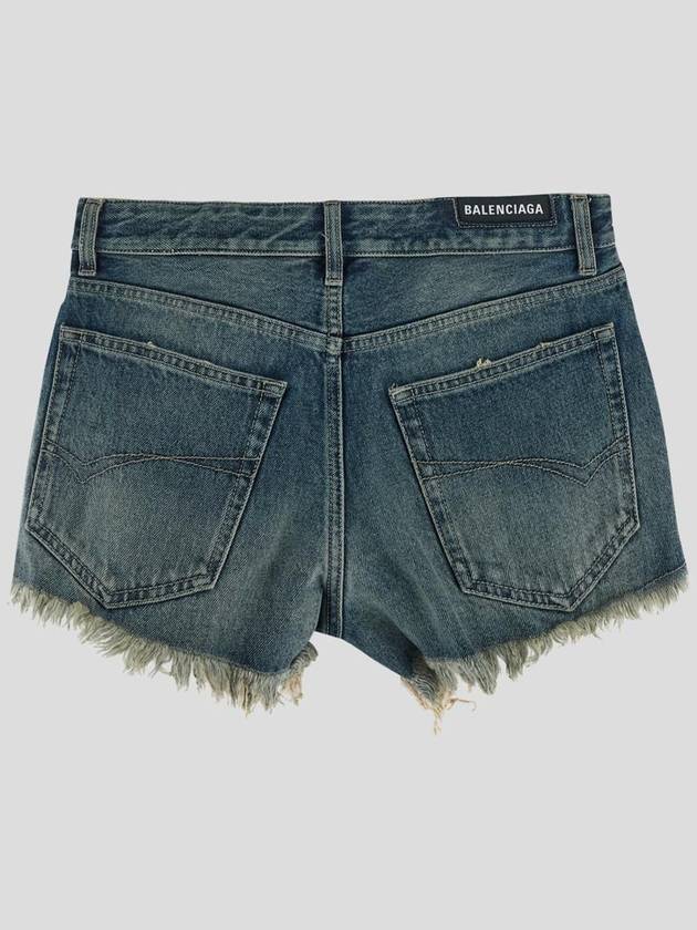 Back logo patch denim shorts blue - BALENCIAGA - BALAAN 3