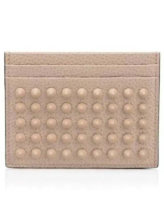 Chios Spike Card Wallet Beige - CHRISTIAN LOUBOUTIN - BALAAN 2