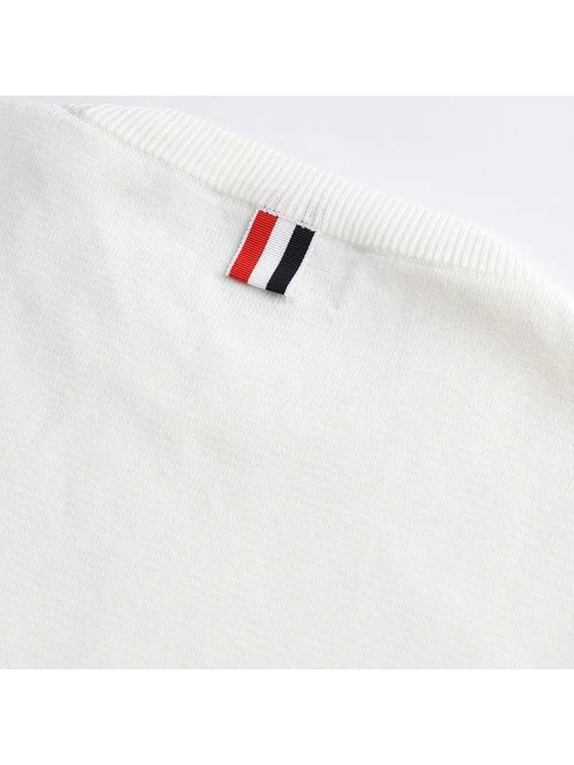 Men's Milan Stitch Armband Crew Neck Knit Top White - THOM BROWNE - BALAAN 4