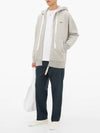 Logo Oversized Cotton Zip Up Hoodie Grey - MAISON KITSUNE - BALAAN 5