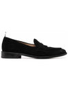 Men's Varsity Suede Loafers Black - THOM BROWNE - BALAAN 3