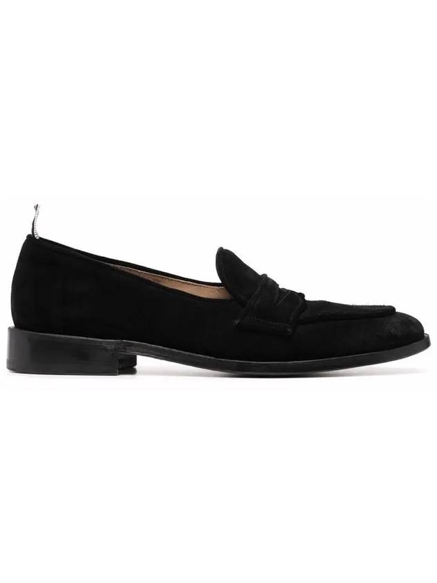 Men's Varsity Suede Loafers Black - THOM BROWNE - BALAAN 2