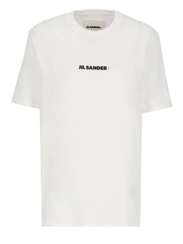 Logo Print Short Sleeve T-Shirt White - JIL SANDER - BALAAN 2