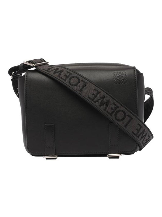 Military Leather Messenger Bag Black - LOEWE - BALAAN 1