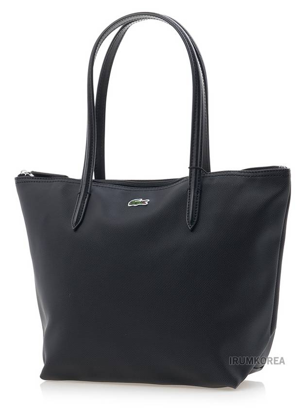 Logo Small Zipper Tote Bag Black - LACOSTE - BALAAN 3