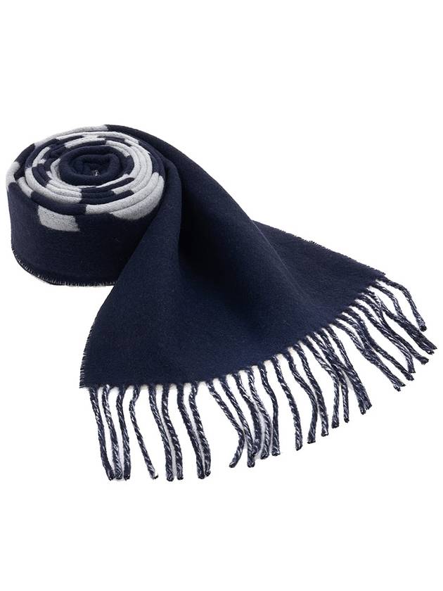 Lecharpe Fringe Logo Virgin Wool Muffler Navy - JACQUEMUS - BALAAN 11