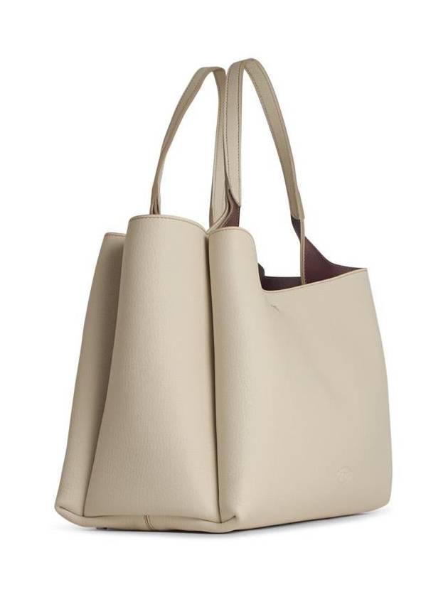 Logo Leather Medium Tote Bag White - TOD'S - BALAAN 3