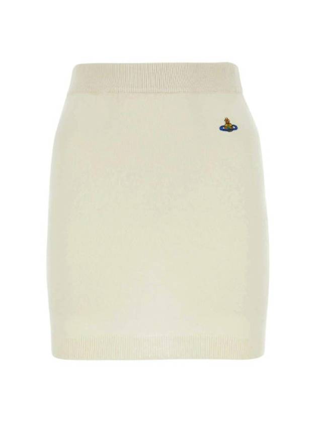 Bea Logo Knit Mini H-Line Skirt Cream - VIVIENNE WESTWOOD - BALAAN 2