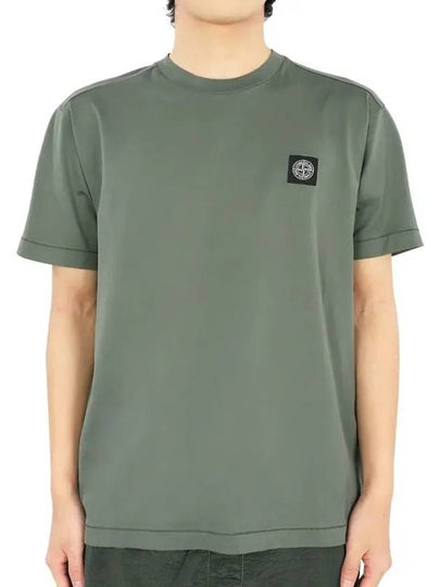 Logo Patch Short Sleeves T-Shirt Green - STONE ISLAND - BALAAN 2