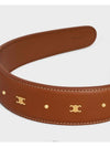 Triomphe Headband Calfskin & Gold Finish Brass Tan - CELINE - BALAAN 4