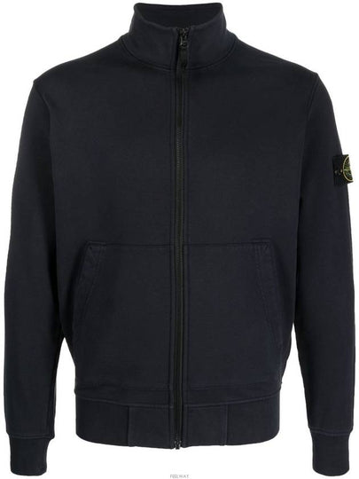 Wappen Patch Cotton Fleece Zip-up Jacket Navy - STONE ISLAND - BALAAN 2