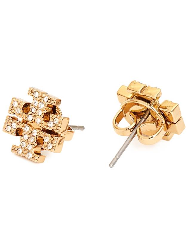 Crystal Logo Stud Earrings Gold - TORY BURCH - BALAAN 7