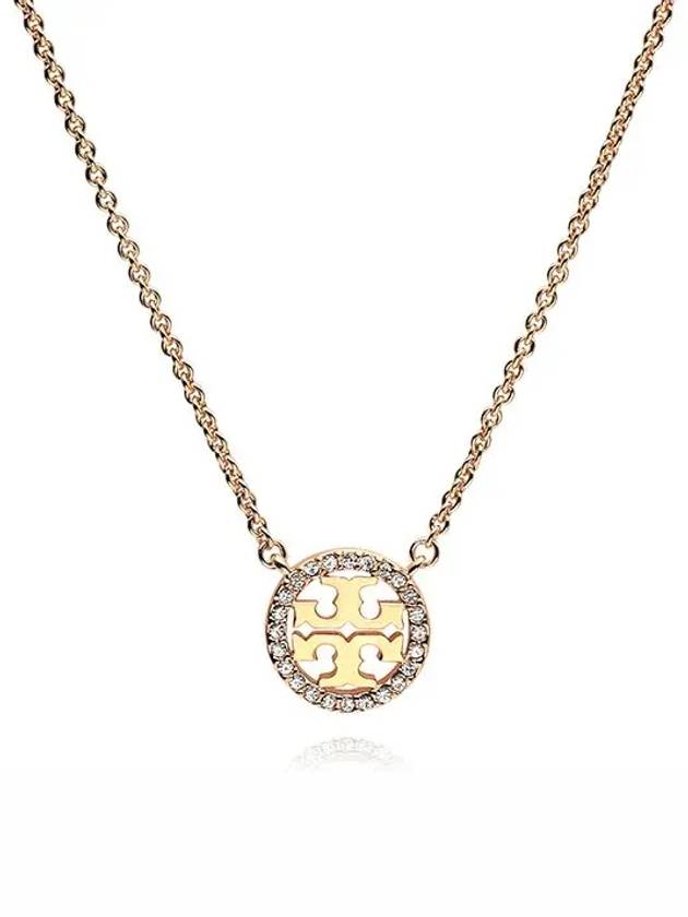 Miller Pave Logo Delicate Necklace Rose - TORY BURCH - BALAAN 3