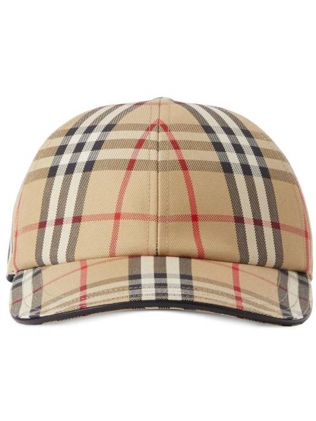 Check Cotton Ball Cap Beige - BURBERRY - BALAAN 2