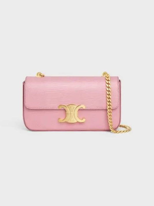 Chain Claude Lizard Shoulder Bag Rose - CELINE - BALAAN 1